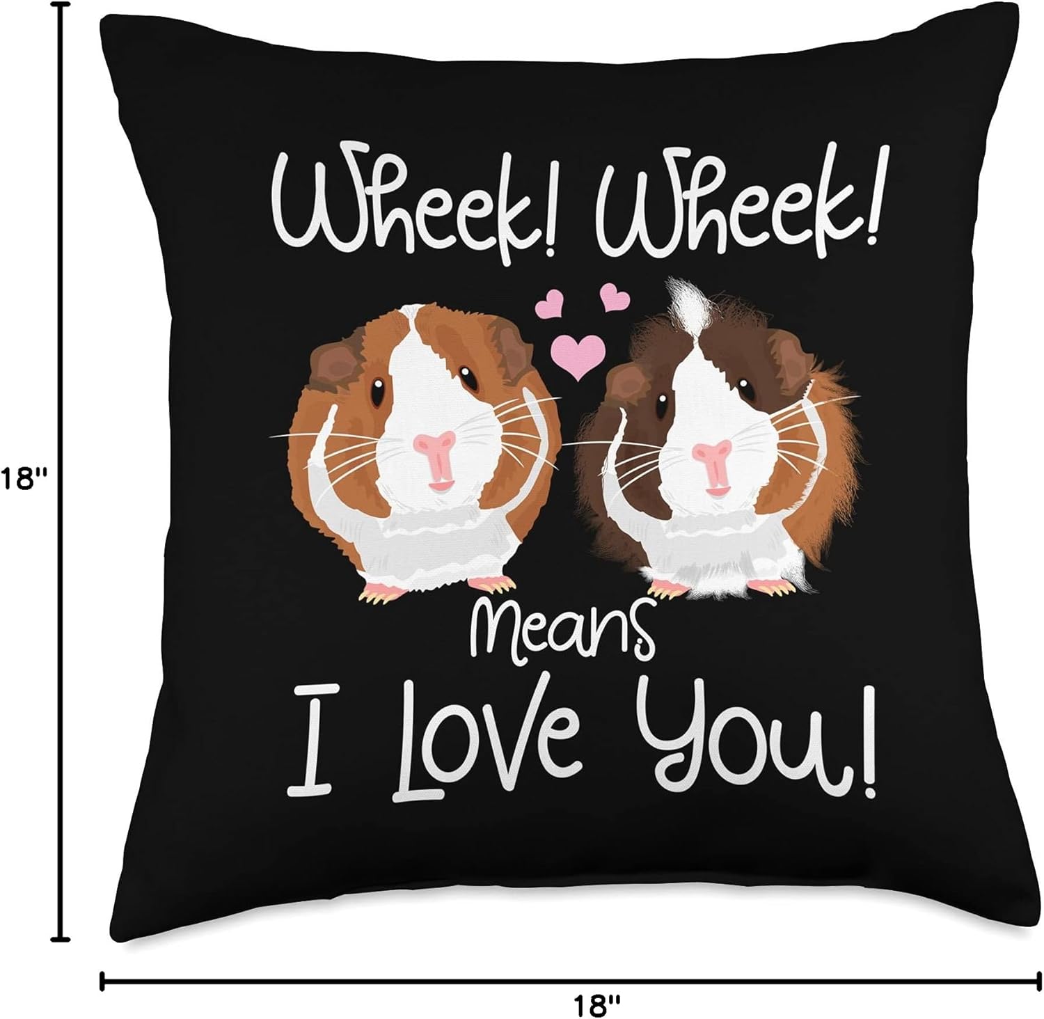 Wheek I Love You Guinea Pig Clothes Cavy Gift Guinea Pig Throw Pillow
