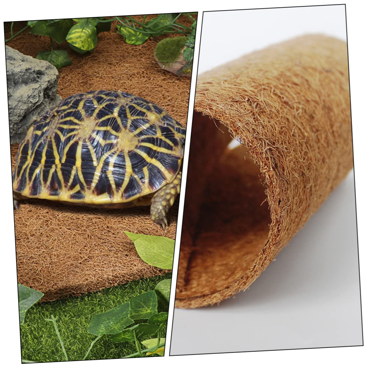 POPETPOP Alfombra en Contenedores Transparentes para Terrario de Reptiles de Fibra Natural Estera para Tortugas y Reptiles y Fácil Limpieza Recogida de Desechos