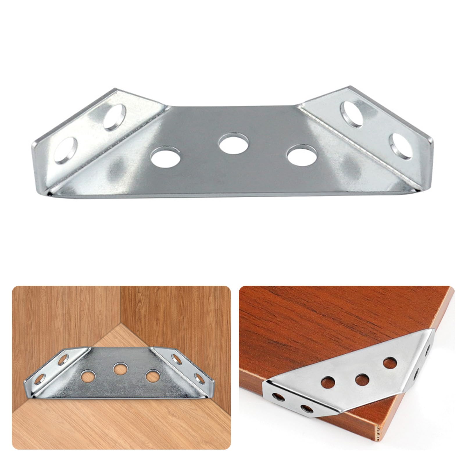 10Pcs Furniture Corner Connector Stainless Steel Corner Bracket for Shelves Wood Furniture Chair Drawer Cabinet