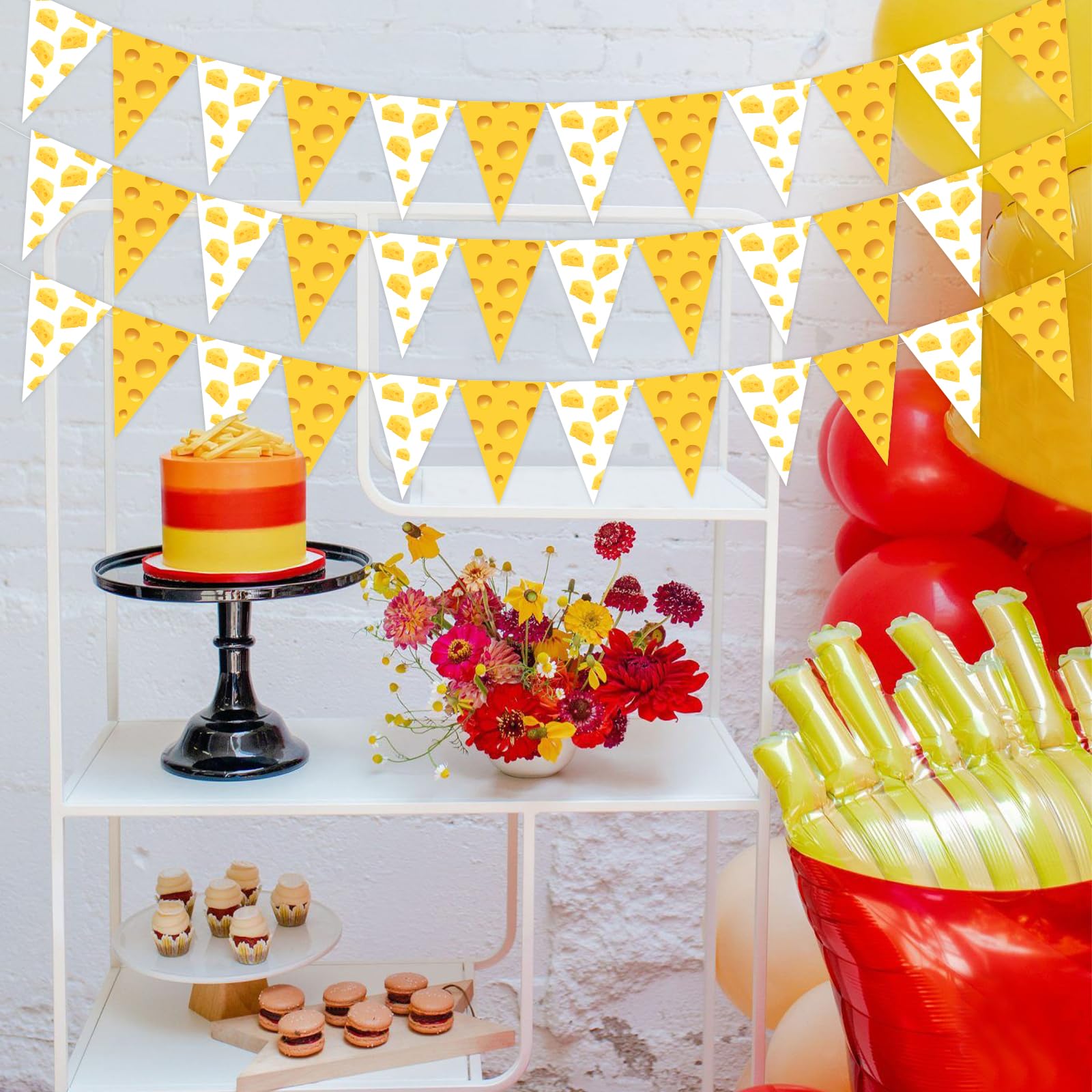 5 Bunte Party-Banner Mit Cartoon-Motiven – Bunte Dreiecksflaggen Für Geburtstag & Feiern