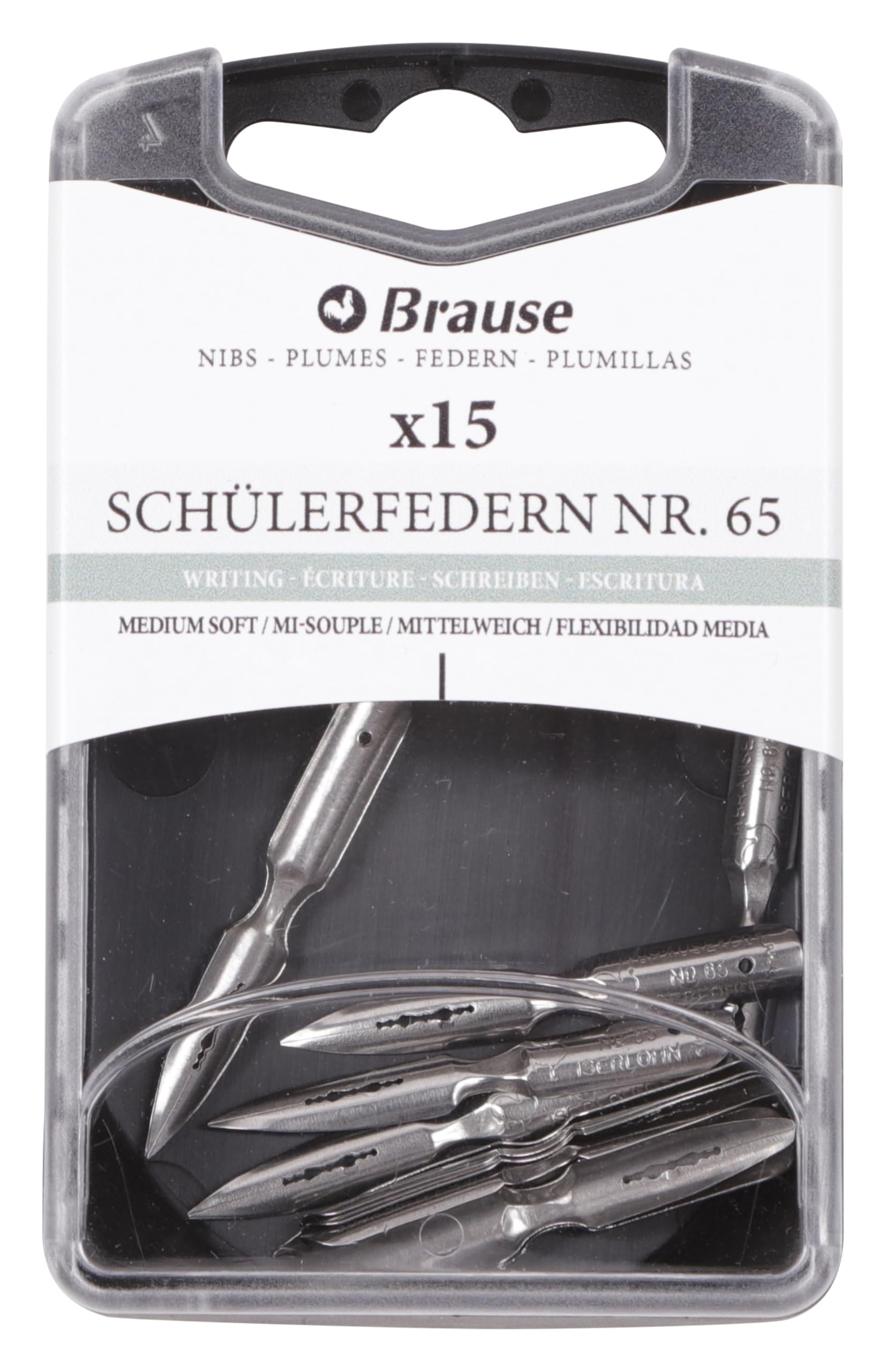 Brause 150065B - Writing nibs for nib holders - Box of 15 L'Ecoliere nibs - Made in Germany - Ecriture Writing - Calligraphy - writing - Art and Crafts Tools