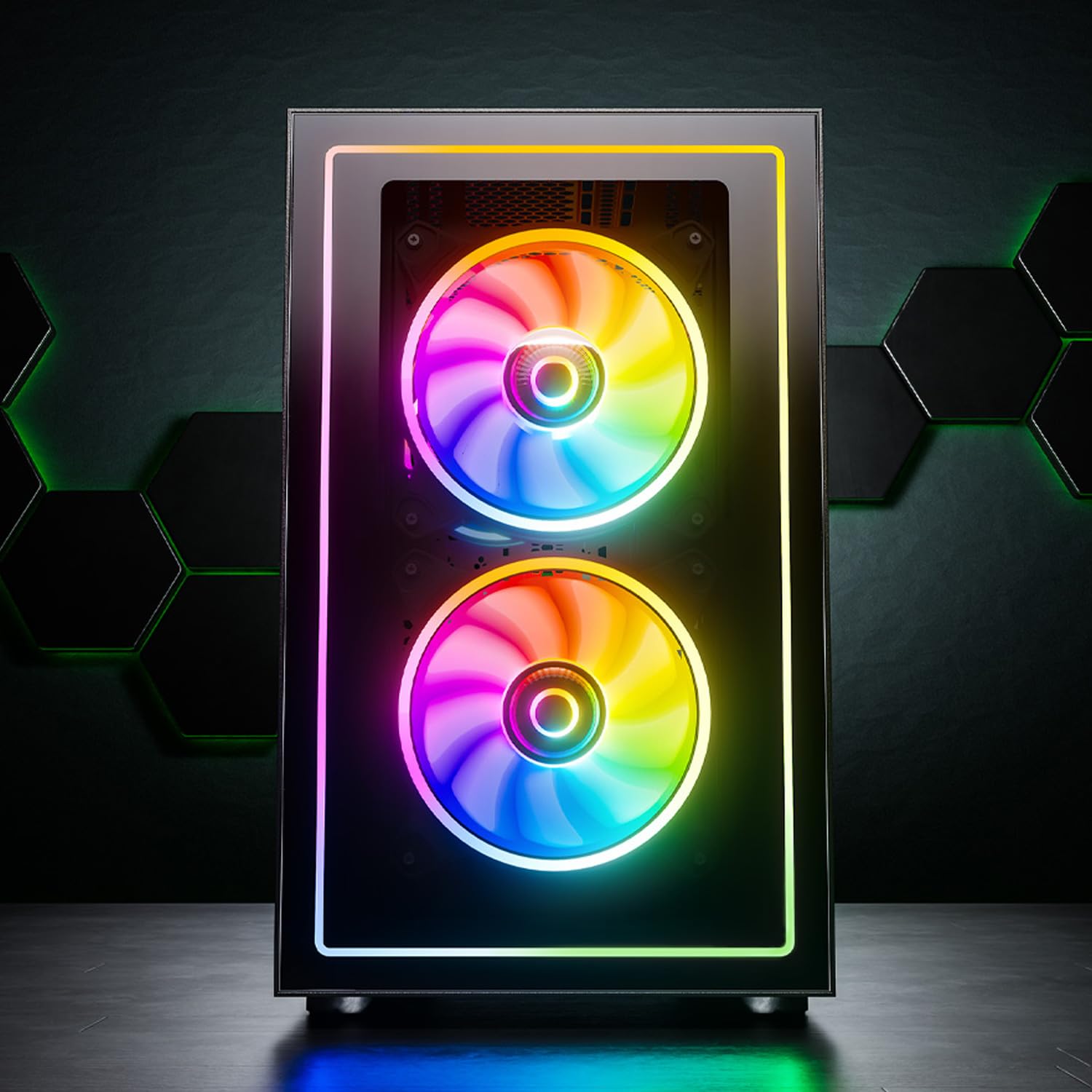 GameMachines Nova, mATX PC Gaming Gehäuse, inklusive 3 A-RGB Lüfter