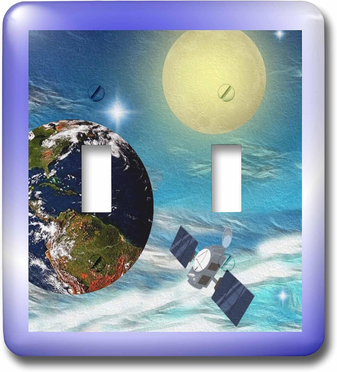 3dRose SmudgeArt Sci Fi Designs - Space Station 2 plug outlet cover image 3