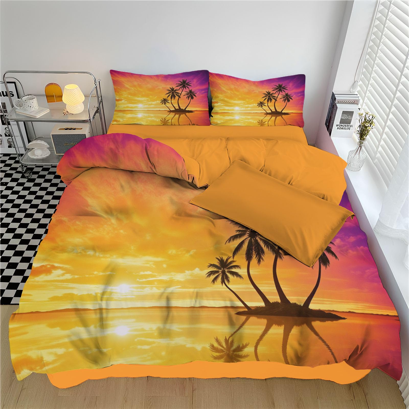 Coucher de soleil tropical dans votre chambre avec cette housse 220x240