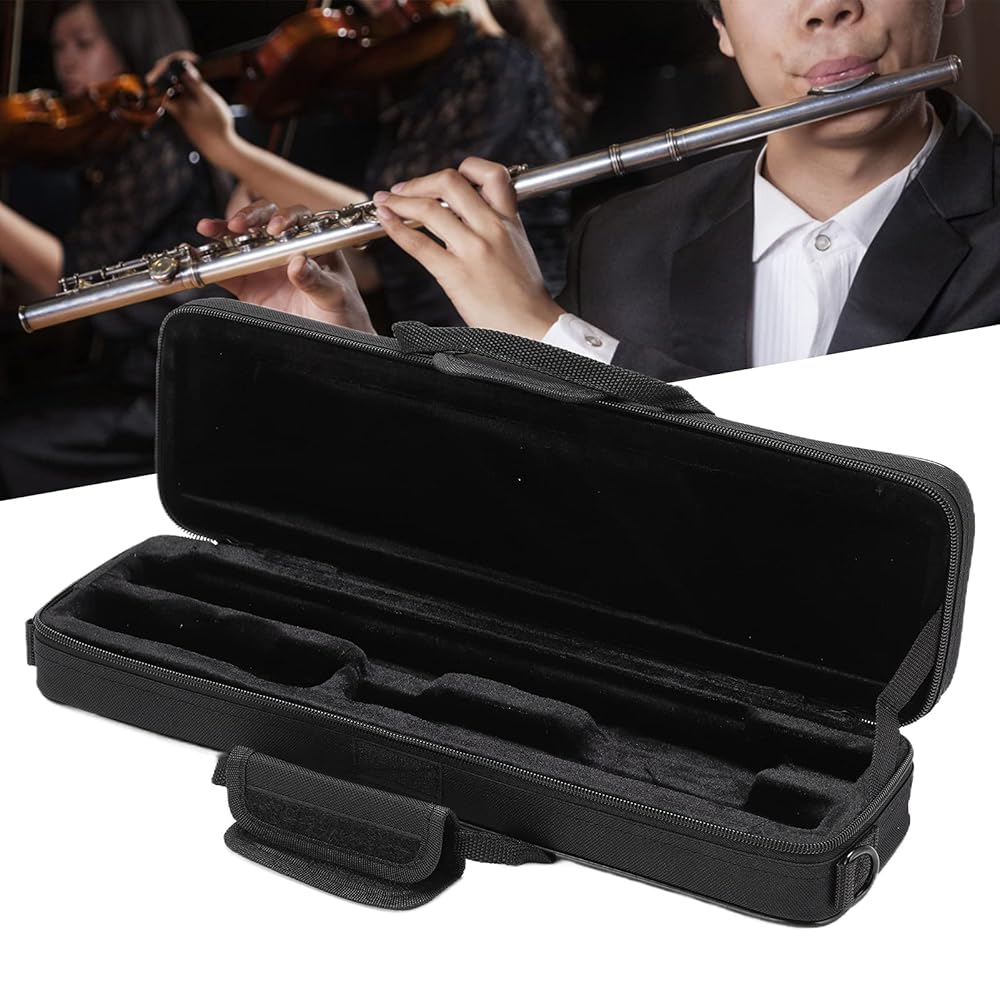 Étui Pour Flûte Traversière En Simili Cuir - Avec Bandoulière - 45x13x6,5 Cm - Noir
