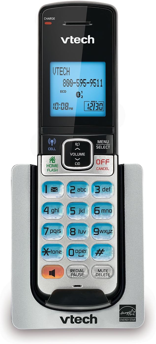 VTech DS6600 Accessory Cordless Handset, Silver/Black | Requires a VTech DS6611 or DS662X Series Cordless Phone System to Operate