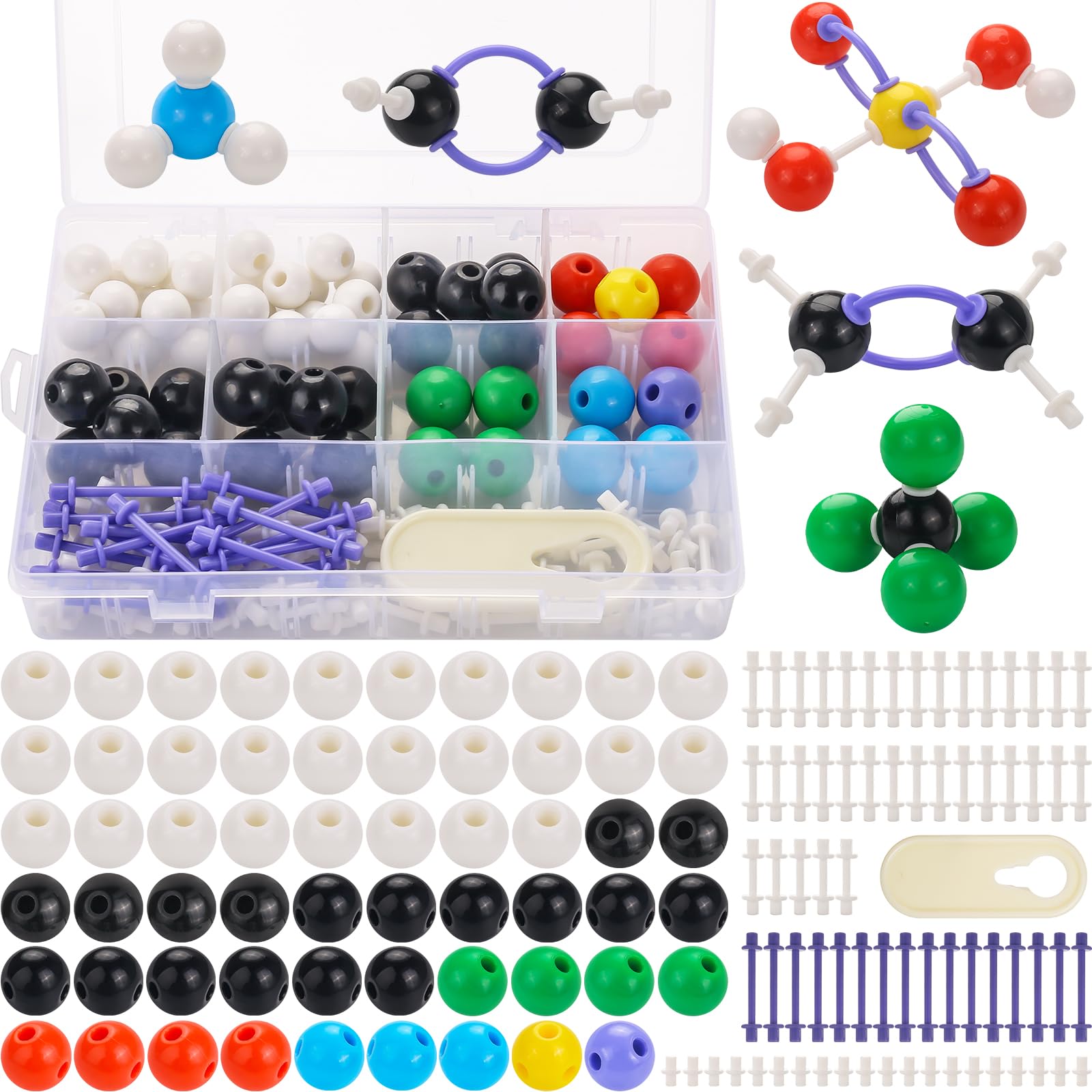 Photo 1 of 135 Pcs Rganic Chemistry Model Kit, Portable Molecular Model Kits for Chemistry Classes, Orgo Modeling Kit for Students & Teachers Organic ? Inorganic Learning