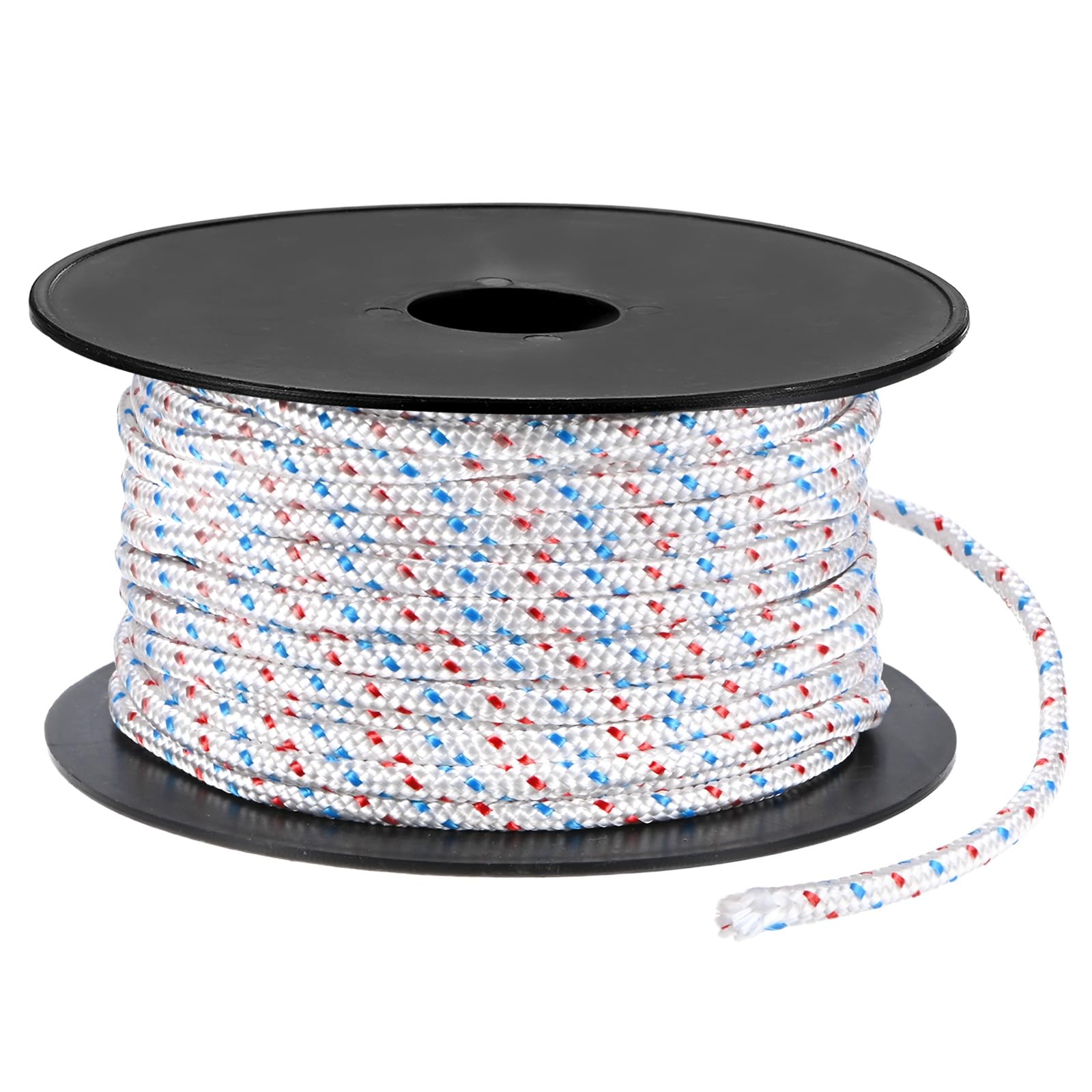 M METERXITY Recoil Starter Rope Pull Cord 5.5mm 30m, White Red Blue