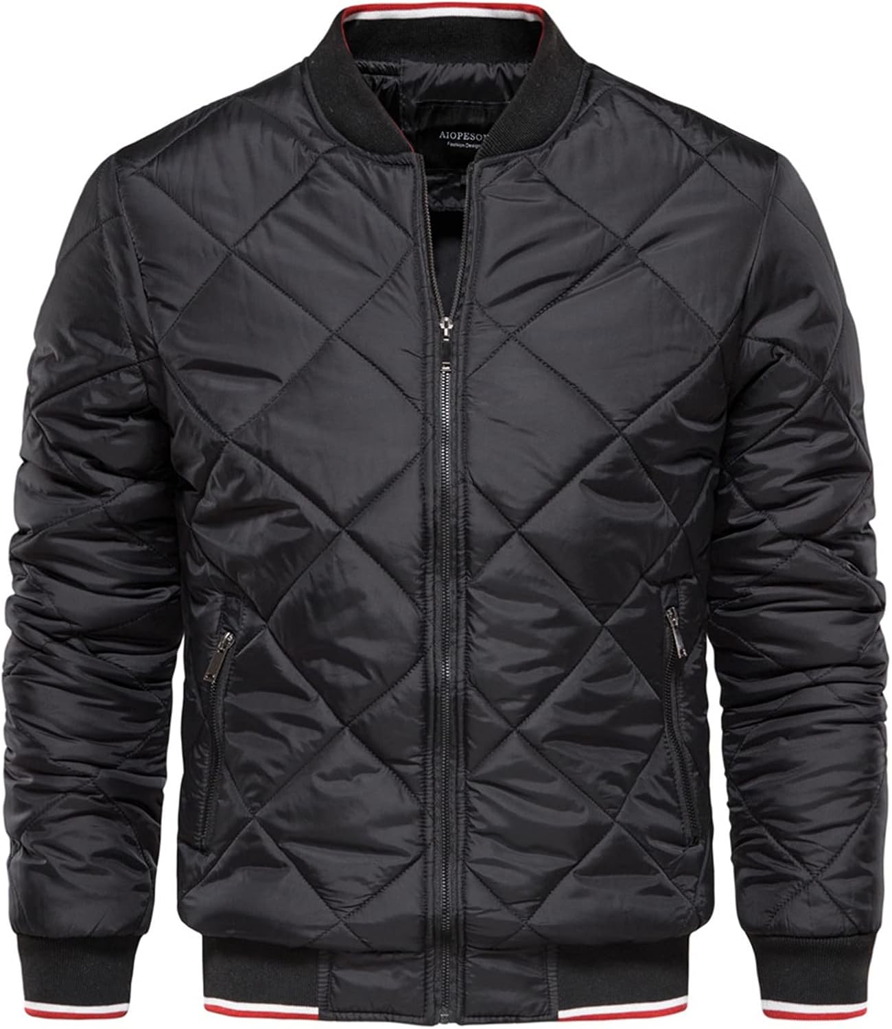 Ymosrh Men's Bomber Jacket Quilted Jackets Windproof Zip Up Winter Warm Coats Outwear Jackets Fashion, XL-5XL