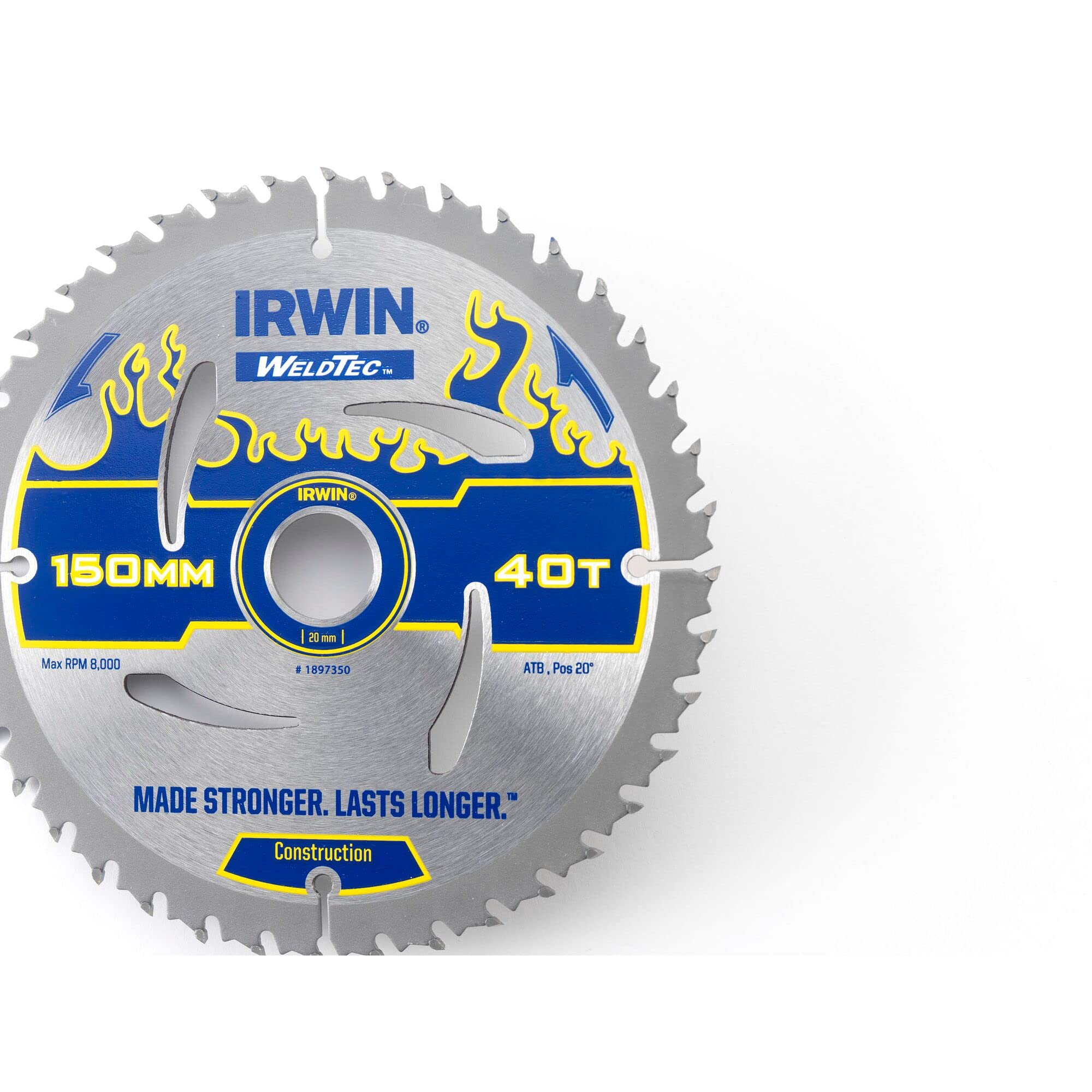 IRWIN IRW1897350 150 x 20 mm 40-zębowe ostrze do piły tarczowej Weldtec z szlifierką do zębów ATB