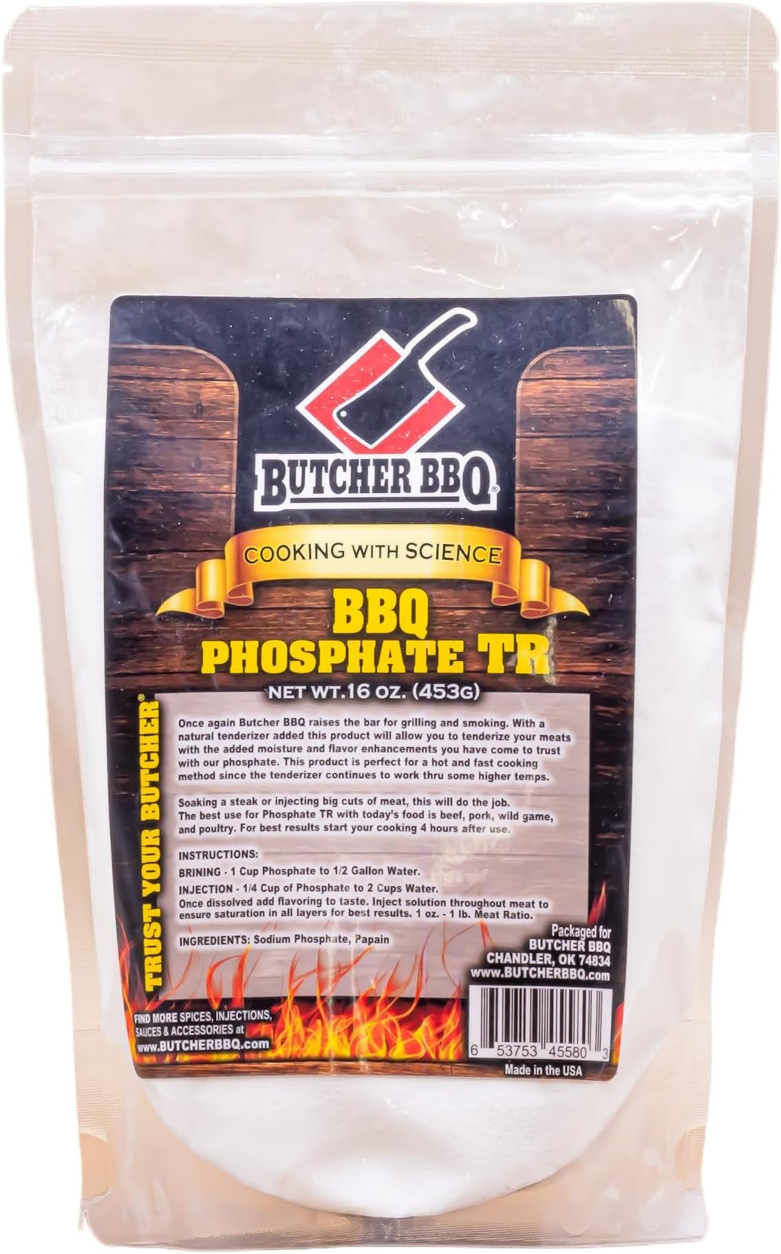 Butcher BBQ Phosphate TR-Tenderize for Hot and Fast Cooking | World Championship Winning Formula | Gluten Free | MSG free | Brisket Injection | Meat Tenderizer Powder So You Know How To BBQ Right
