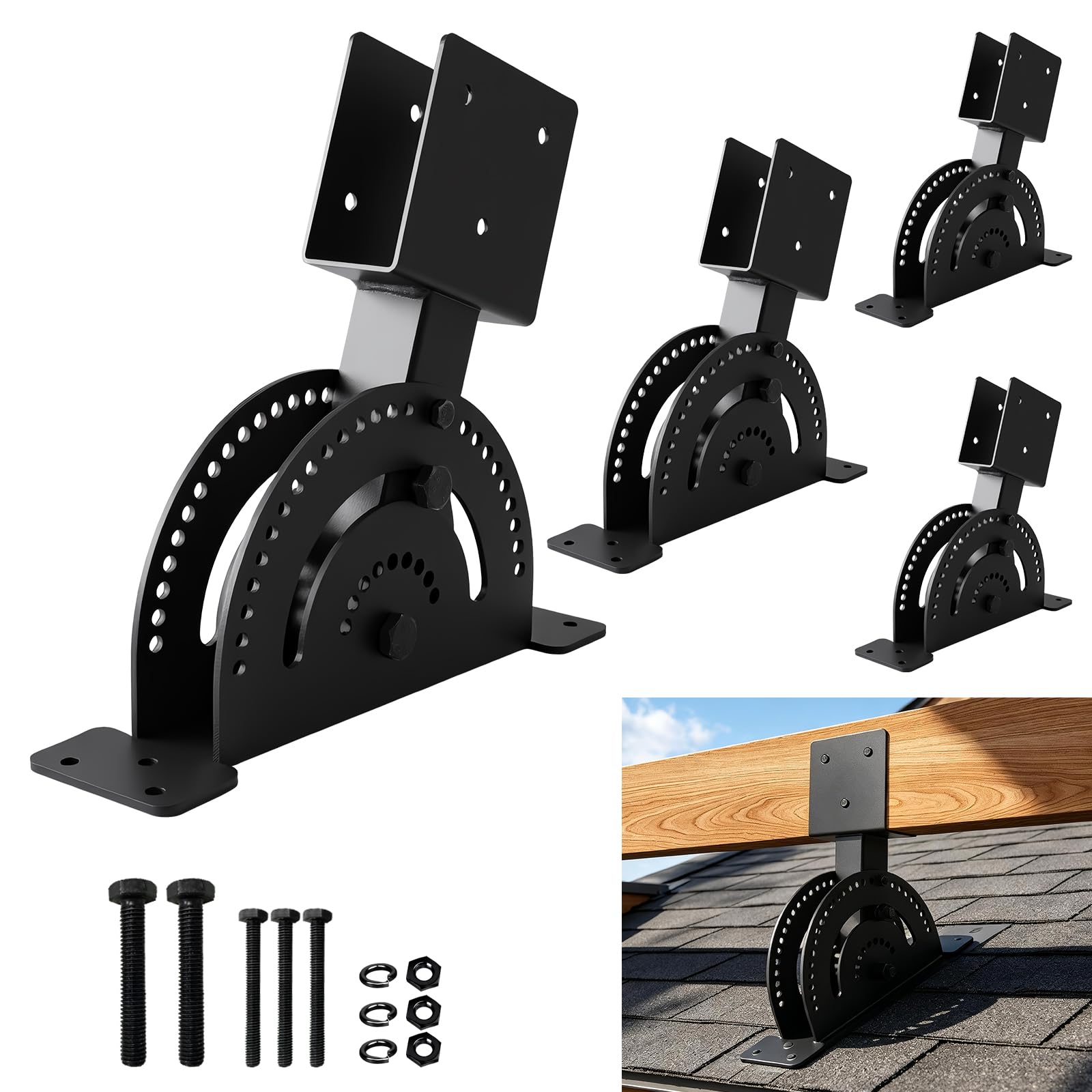 Photo 1 of AXWHYS Adjustable Pergola Roof Riser Brackets for 2x4 Wood Posts