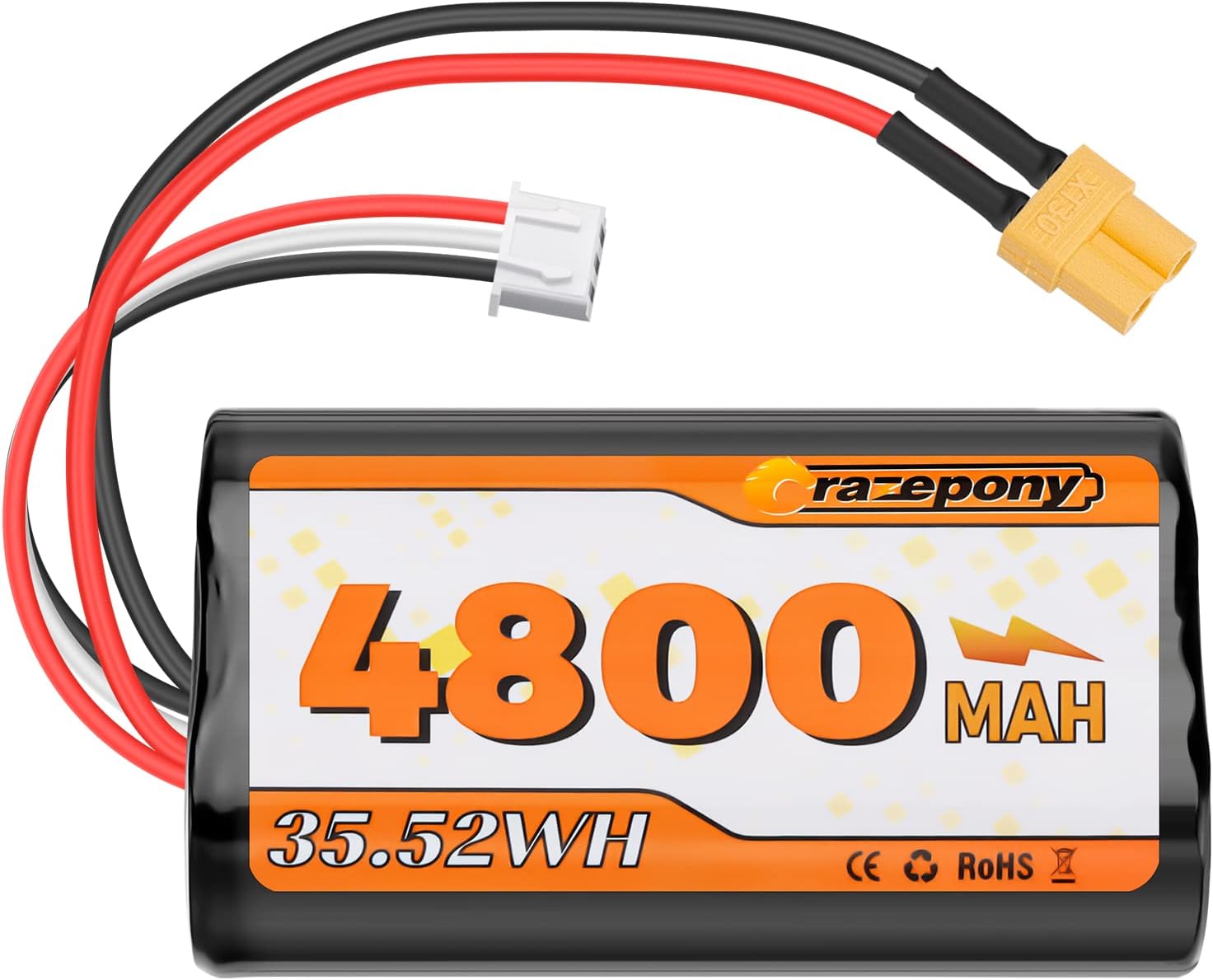 7.4V Transmitter Batteries 2S 4800mAh Rechargeable Lithium