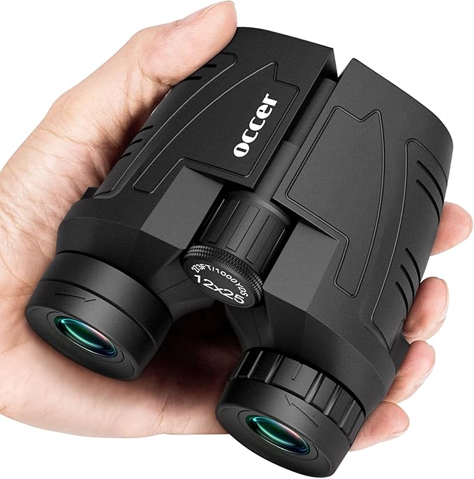 Occer 12x25 Compact Binoculars for Adults Kids, Small Binoculars with Large View Clear Low Light Vision