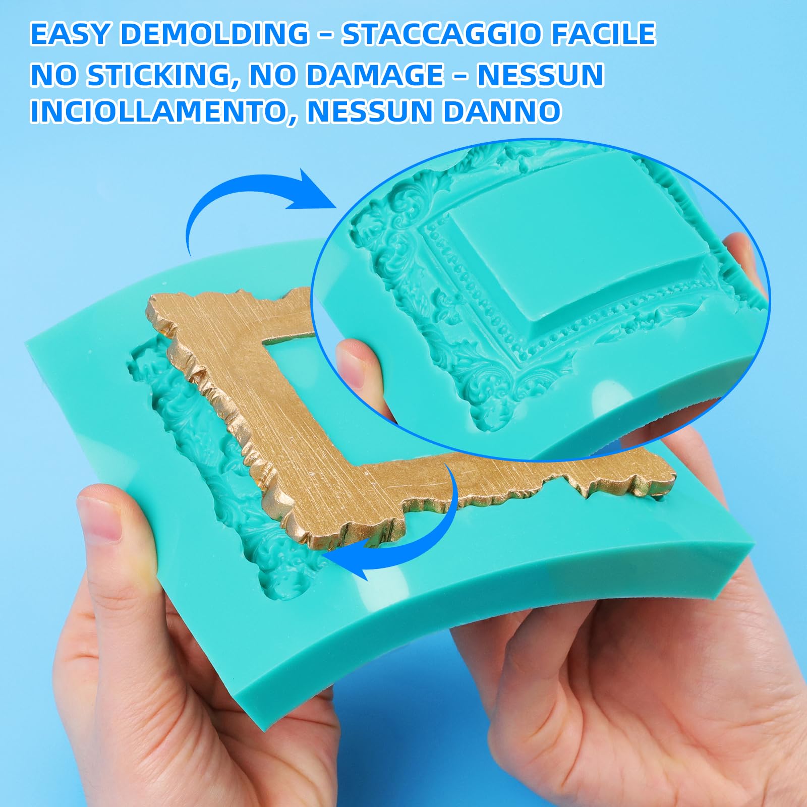 Gomma siliconica liquida per stampi - 15 Shore A, non tossica a cura rapida (1:1), per la realizzazione di stampi per resina epossidica, candele, gesso e fai da te (Verde Giada, 2.3kg)