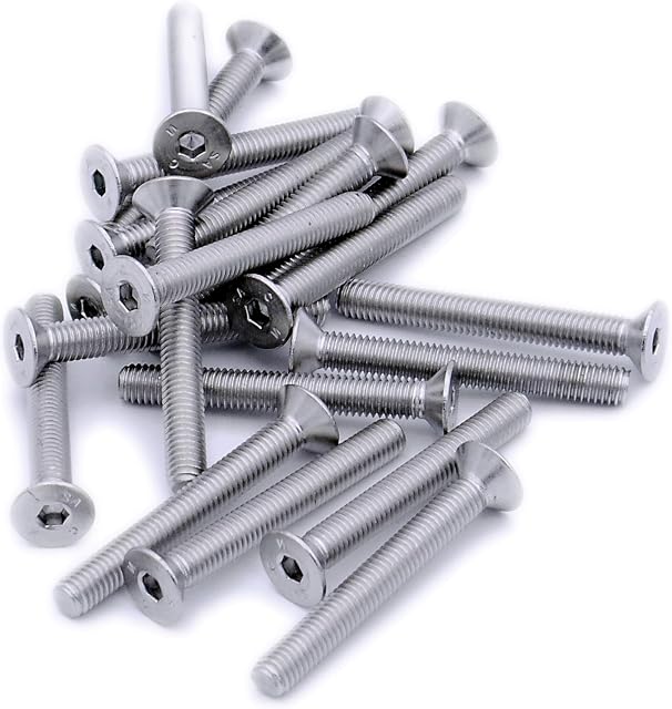 M4 (4mm x 50mm) Hex Socket Countersunk Machine Screw (Bolt) - Stainless Steel (A2) (Pack of 20)