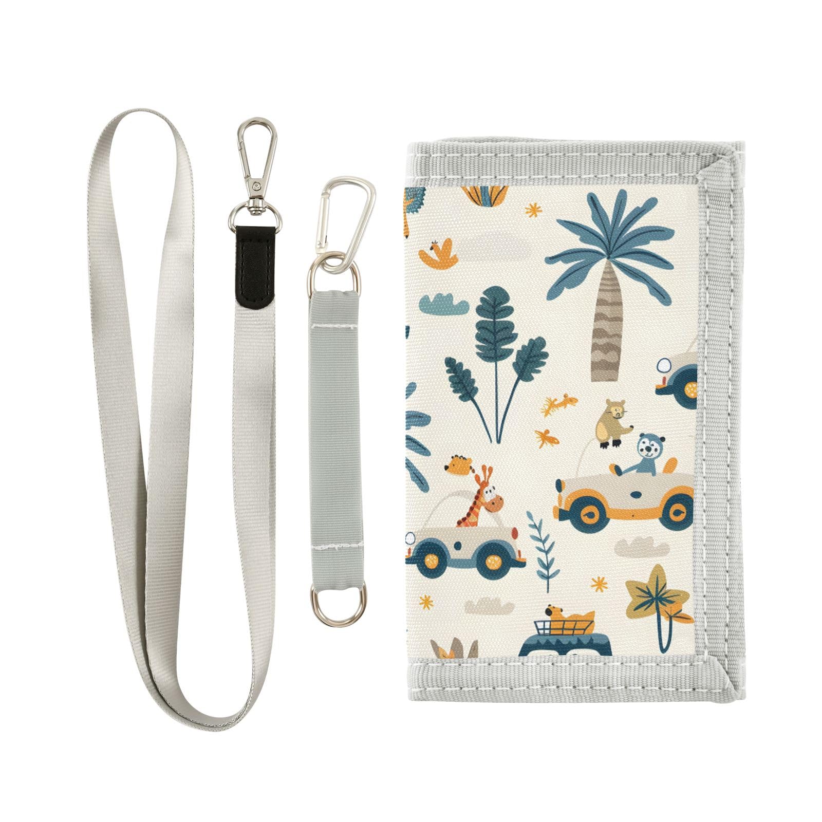 Kids Wallets for Boys Girls Toddler Trifold Wallet Children Small Animal and Car with Zipper Coin Pocket