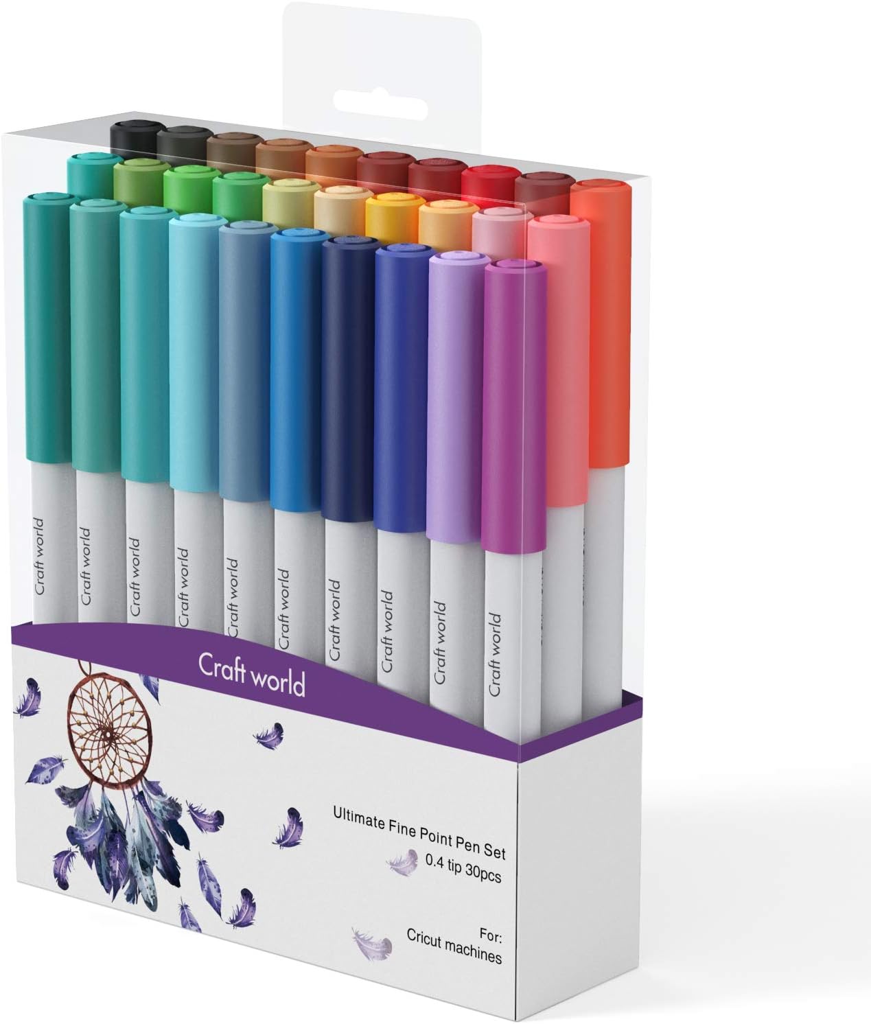 0.4 Tip Fine Point Pens for Cricut Maker 3/Maker/Explore 3/Air 2, Ultimate Fine Point Pens Set of 30 Pack Assorted Tools Accessories Writing Drawing Pen Compatible with Machine