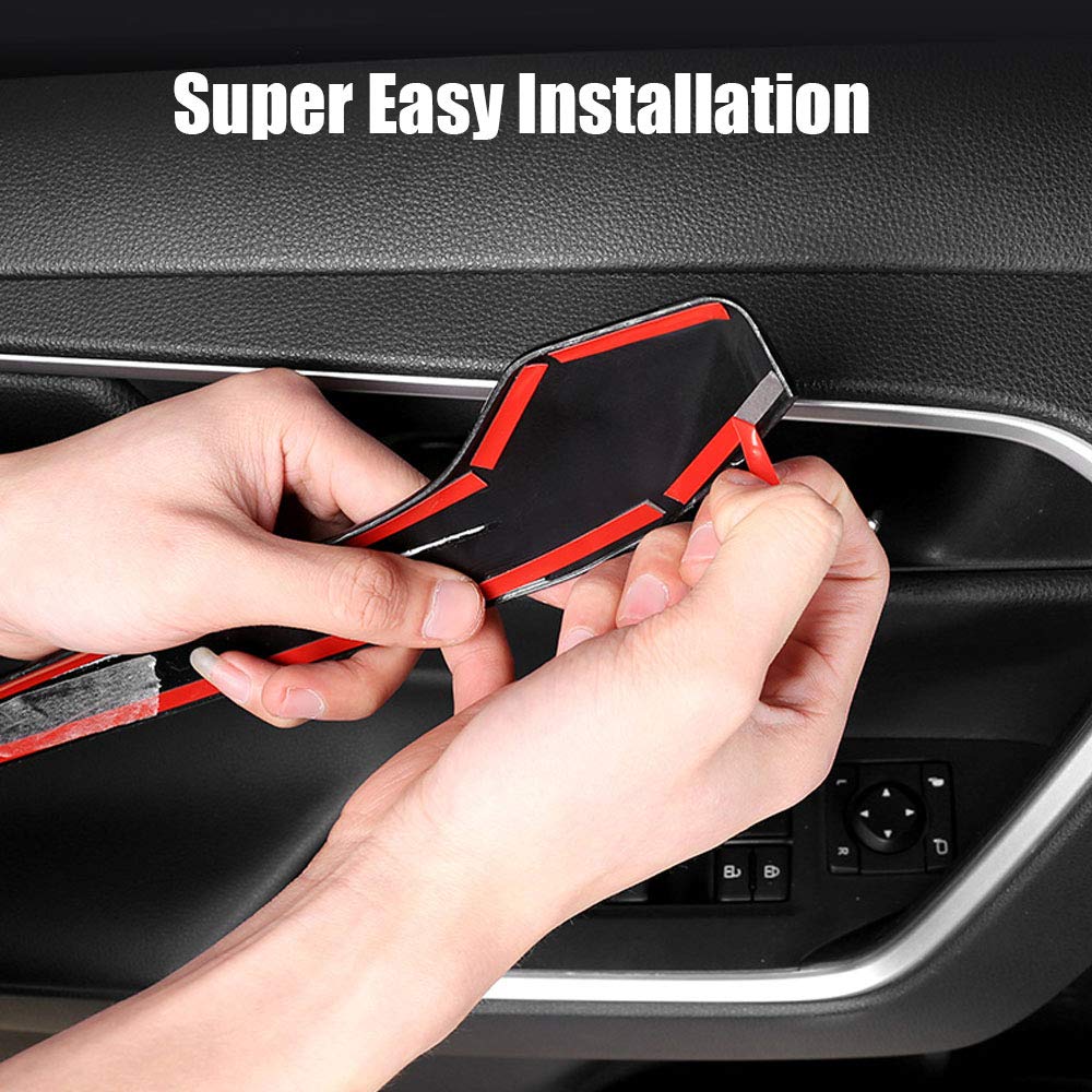 XITER 4-Piece ABS Carbon Fiber Door Handle Bowl Trim Covers For Toyota RAV4 (2019-2025) – Scratch Protection