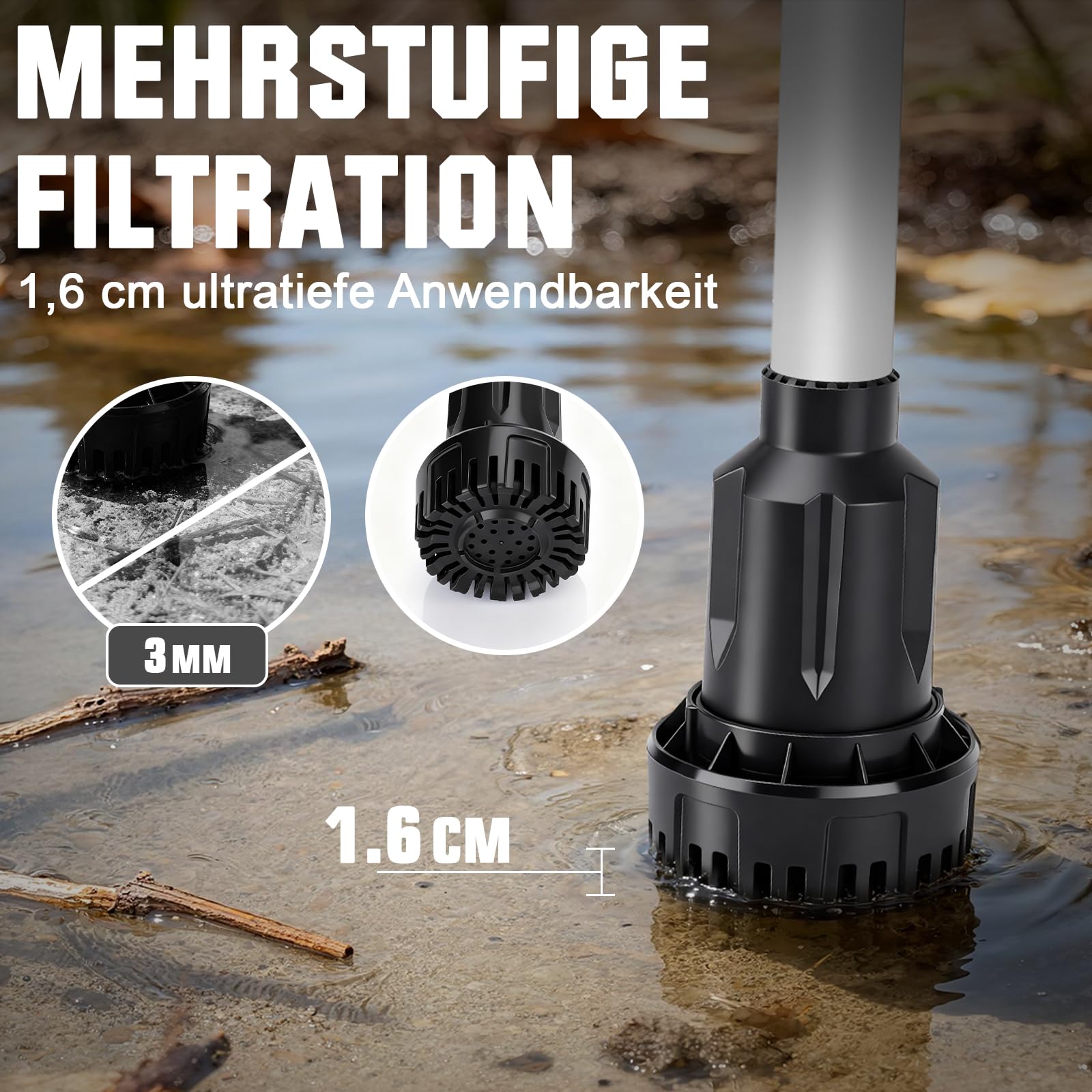Pompe à eau à batterie avec 2 batteries rechargeables, pompe à eau sans fil, débit maximal 3000 l/h et hauteur d'alimentation 10 m, pompe à pression submersible compatible avec batterie Makita de