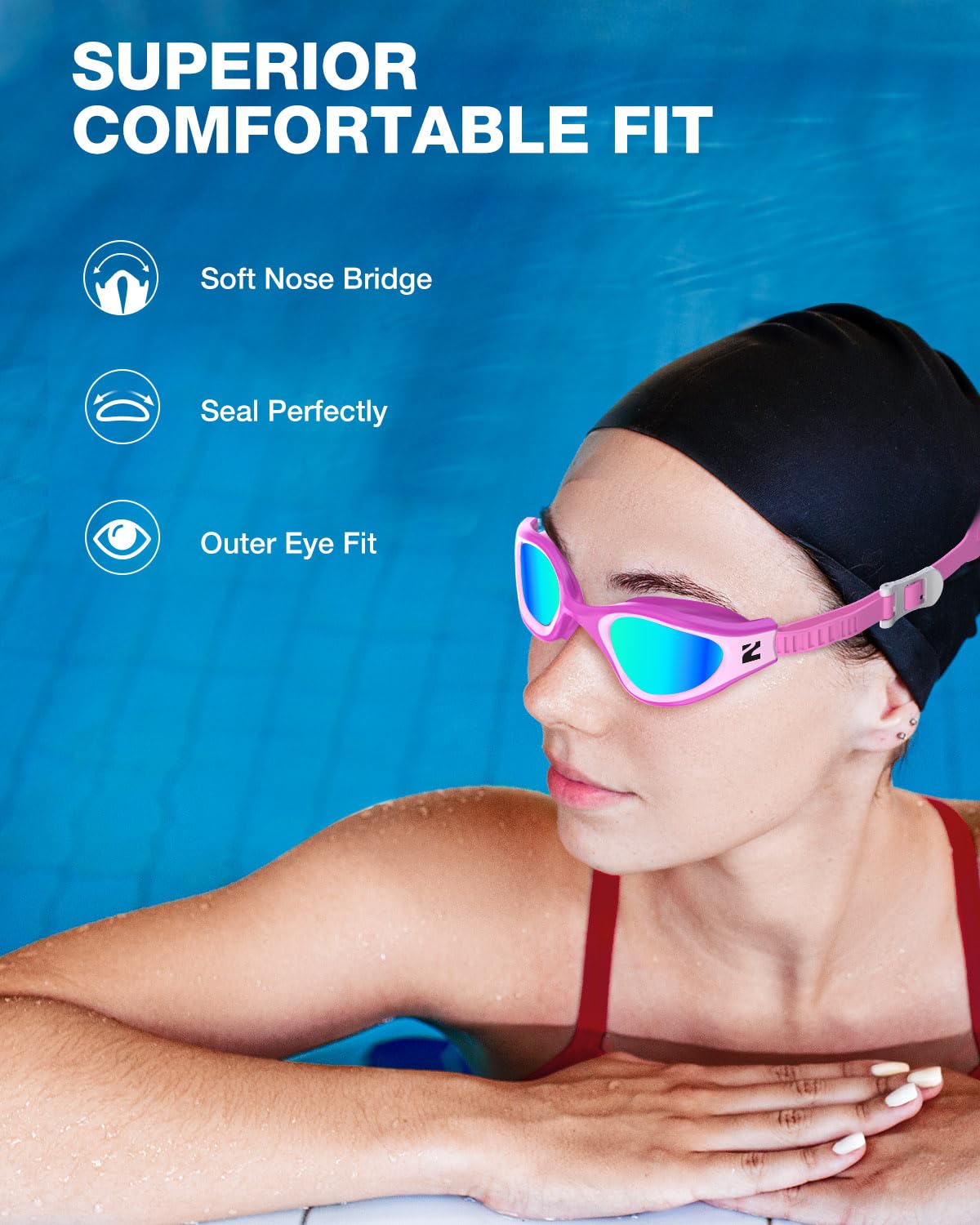 ZIONOR G1 Lunettes de natation polarisées pour adulte homme et femme