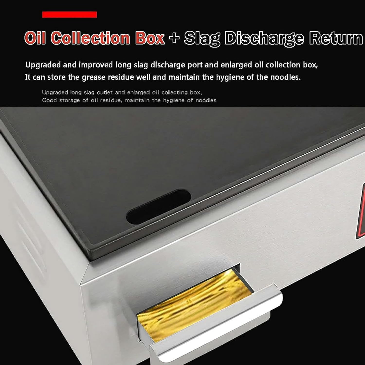 Large Electric Griddle Hot Cooking Plate, Electric Griddle Commercial Counter Top Flat Hotplate with Adjustable Temperature Control 122°F-572°F for Fry Eggs, Pies, Meets, Hamburgers, Barbecue