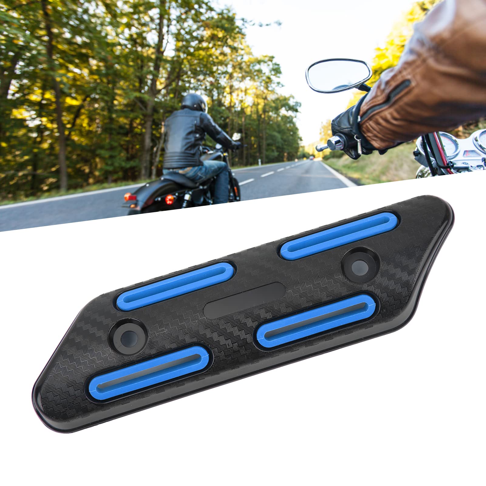 Protection Thermique Échappement Moto - Universel 27-51mm - Style Carbone - Anti-Brûlure