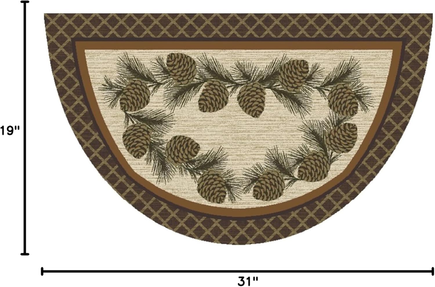 Cozy Cabin Broken Branch Non Slip Rug 19"x31", Beige