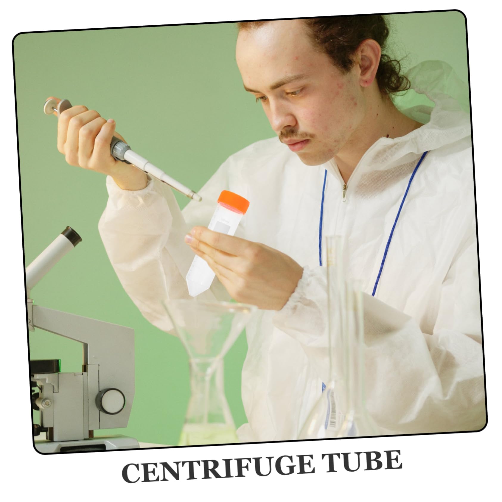 SOLUSTRE 125pezzi Provetta Conica Da Centrifuga Con Tappi Vite Da Contenitori Per Laboratorio Con Graduazione e Fondo Conico Per Esperimenti e Misurazioni Precise