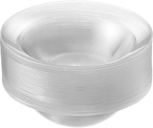 Miniatura 8 de PLASTICPRO Paquete de 40 unidades de 5 onzas Tazones de postre y aperitivos de plástico duro desechables de 5 onzas de peso pesado transparente con