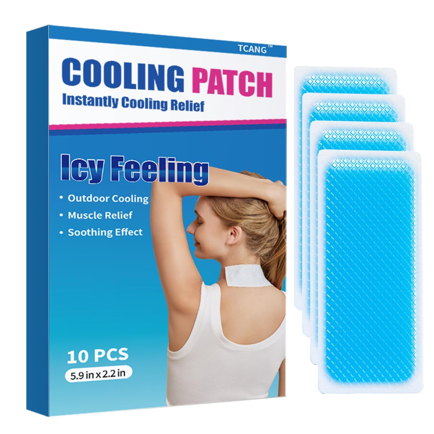 Photo 1 of 10 Pack Instant Cooling Ice Packs for Outdoor Activities Summer Heat Relief - Large Disposable Cooling Patches for Neck Body, Camping Hiking Sports, Instant Temperature Drop