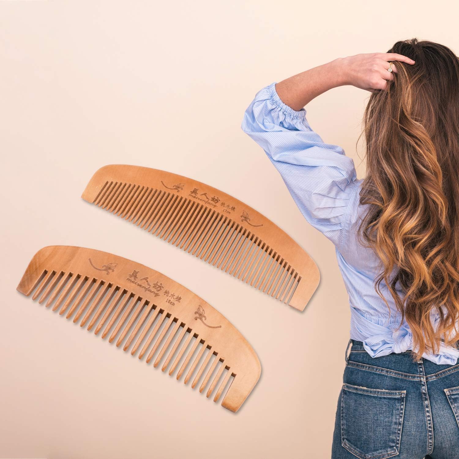 Handmade wooden comb, wide and dense wooden comb, anti-static, beard brush, hair (for men and women) - Image 5