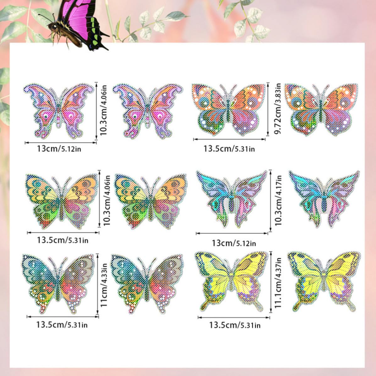FOMIYES Adesivi per Zanzariere Farfalle Colorate 12 Pezzi in Materiale Resistente e Rimovibile per Finestre e Porte Camera da Letto Decorazione Anti-Collisione