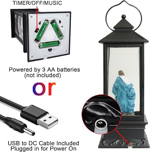 Miniatura 57 de Eldnacele - Linterna navideña musical, de globo, operada con baterías Muñeco de nieve