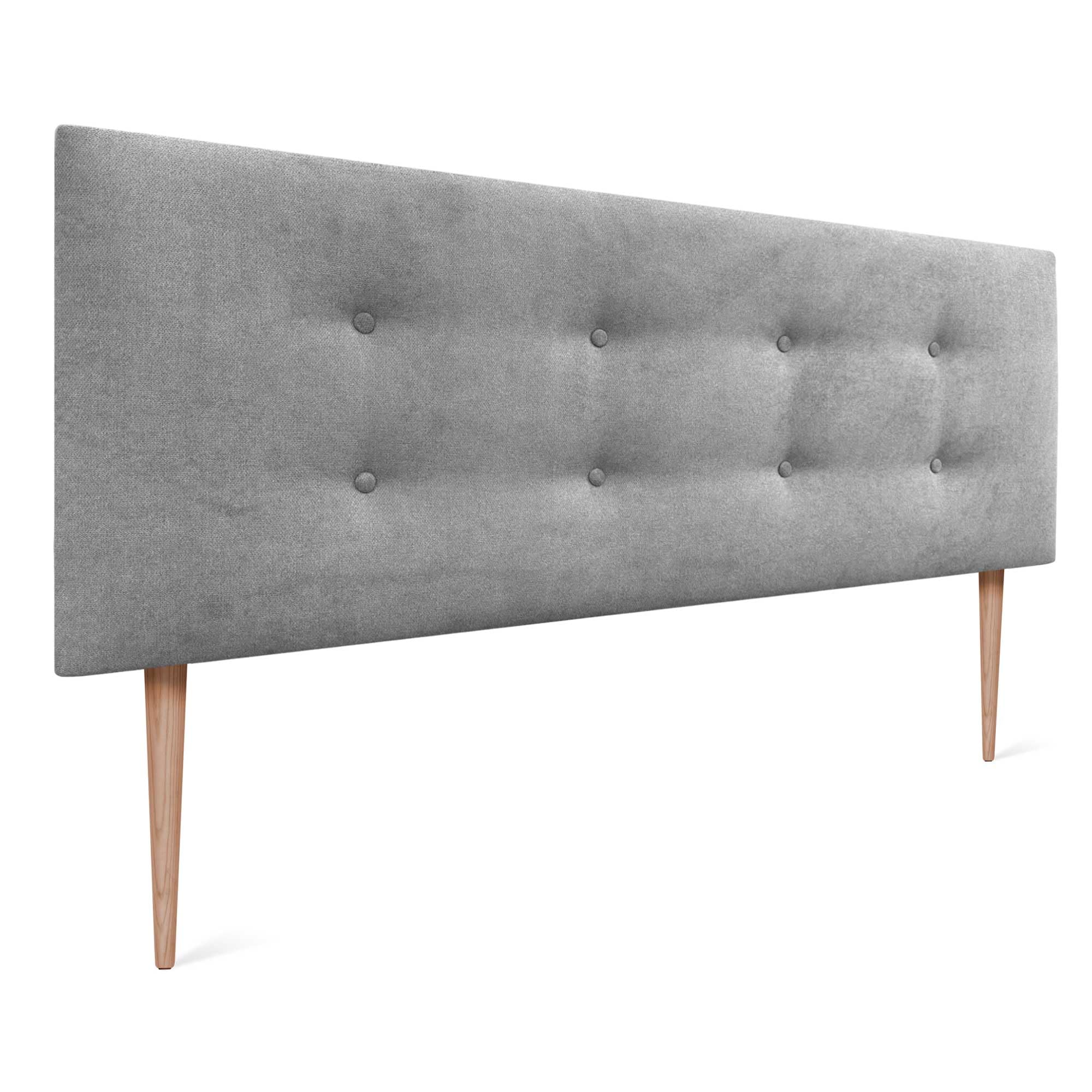 DHOME Testiera Letto Imbottita In Similpelle Bianco: 4 Cm Di Spessore, Gambe In Legno, Tessuto Antimacchia AQUALINE, Misure Per Letti 120/135/140 Cm - 2