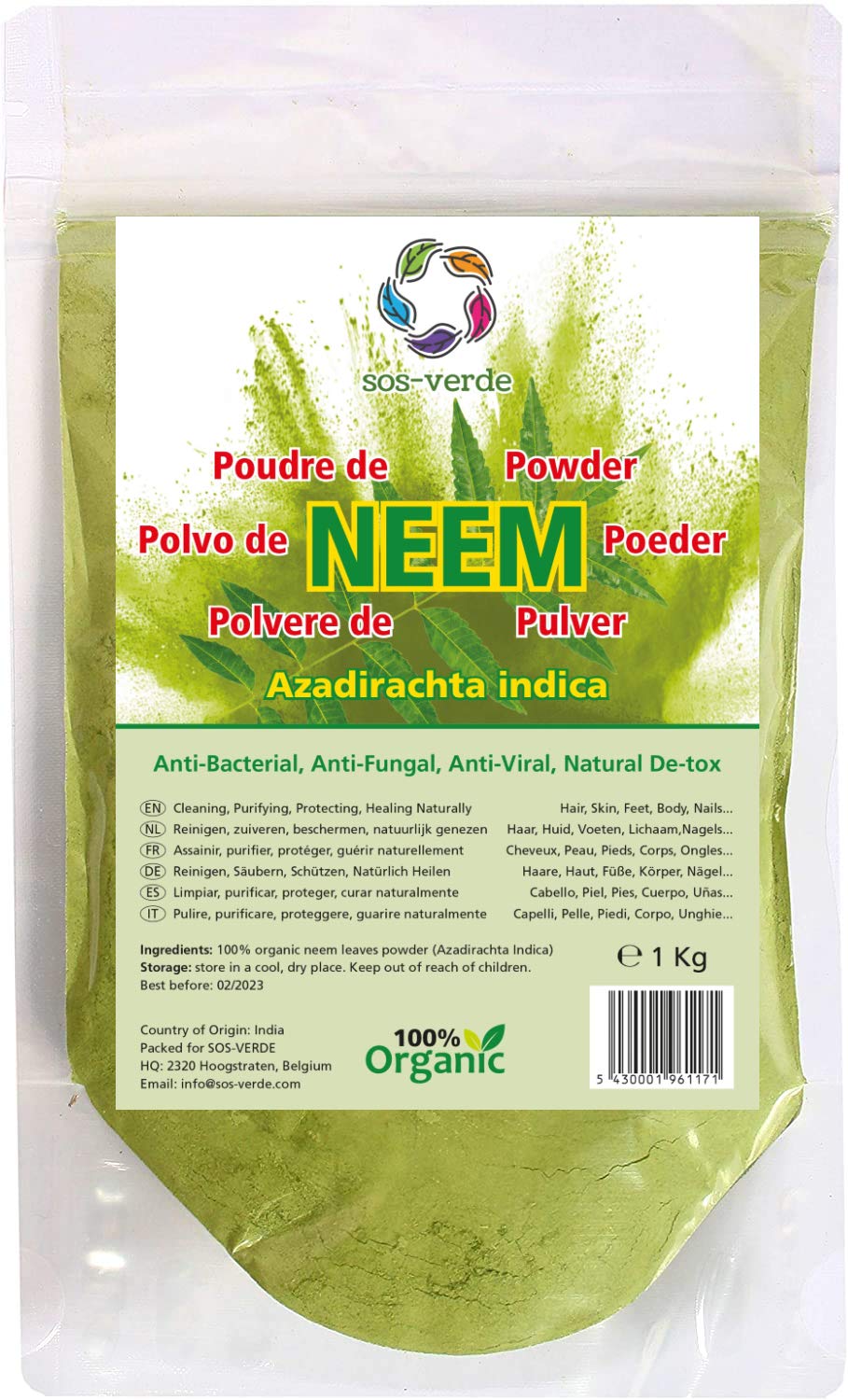 Buy SOSVERDE Neem Powder (1 Kg) 100 Pure AllNatural Neem Leaf Powder