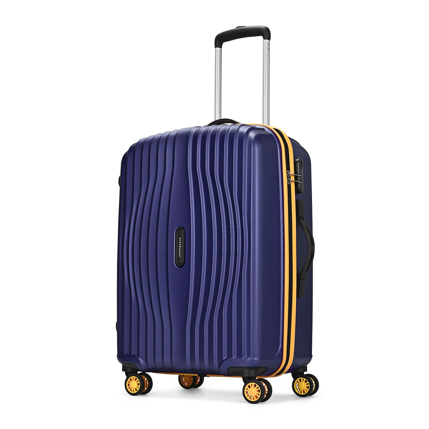 Vortex Plus | Check-in Trolley Bag, 65 Cm, Medium Hardside Luggage | 8 Wheels, Combination Lock | Polycarbonate | 3 Year International Warranty | Midnight Blue
