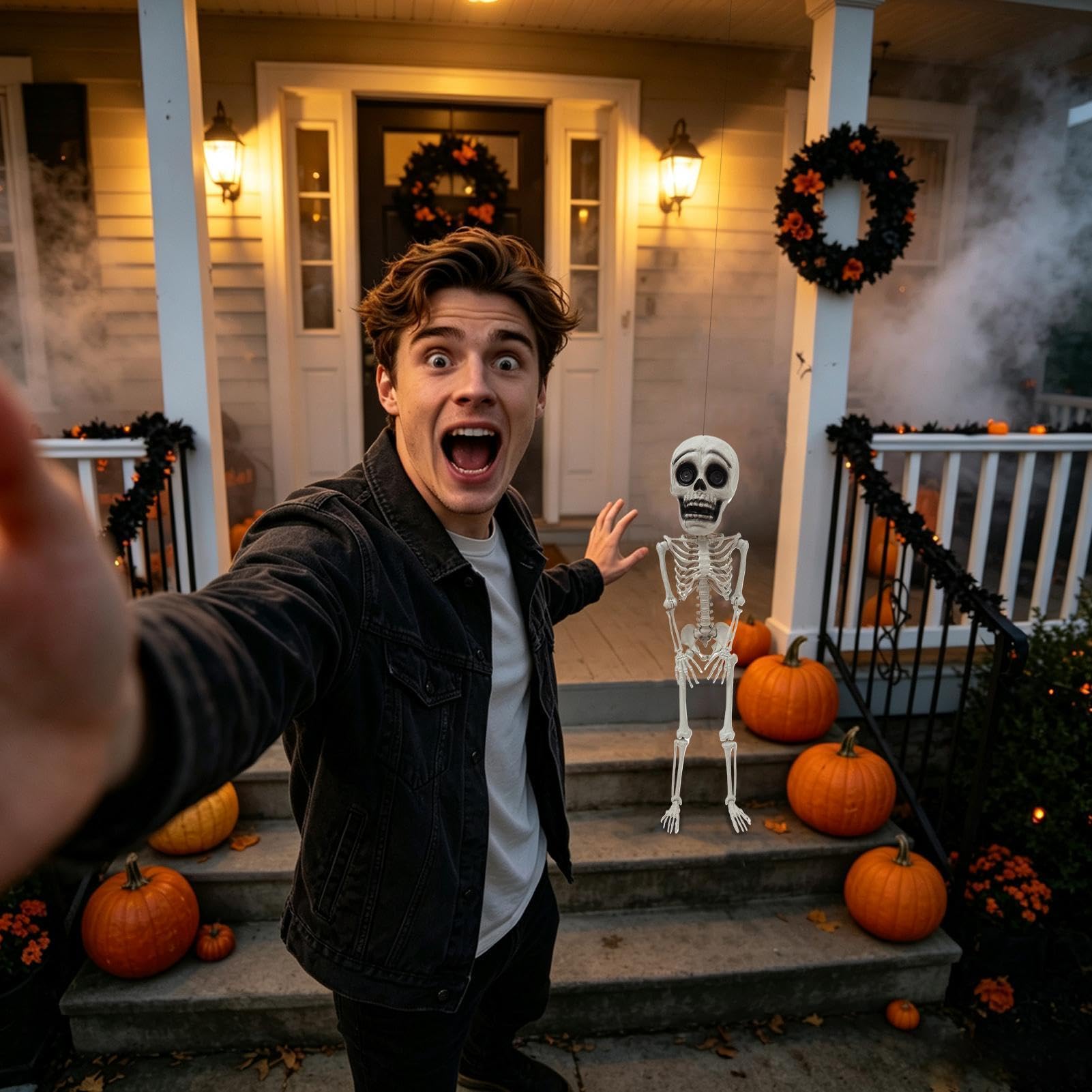 Esqueleto Halloween Figura Realista 105cm con Articulaciones Móviles