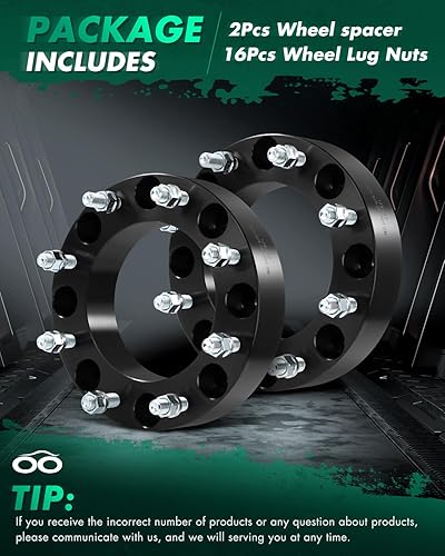 Miniatura 7 de SCITOO 2 espaciadores de rueda de 8 x 210 de 2 pulgadas de diámetro de 6.063 in, pernos de 14 x 1.5 y 8 lengüetas para Chevrolet Silverado 3500