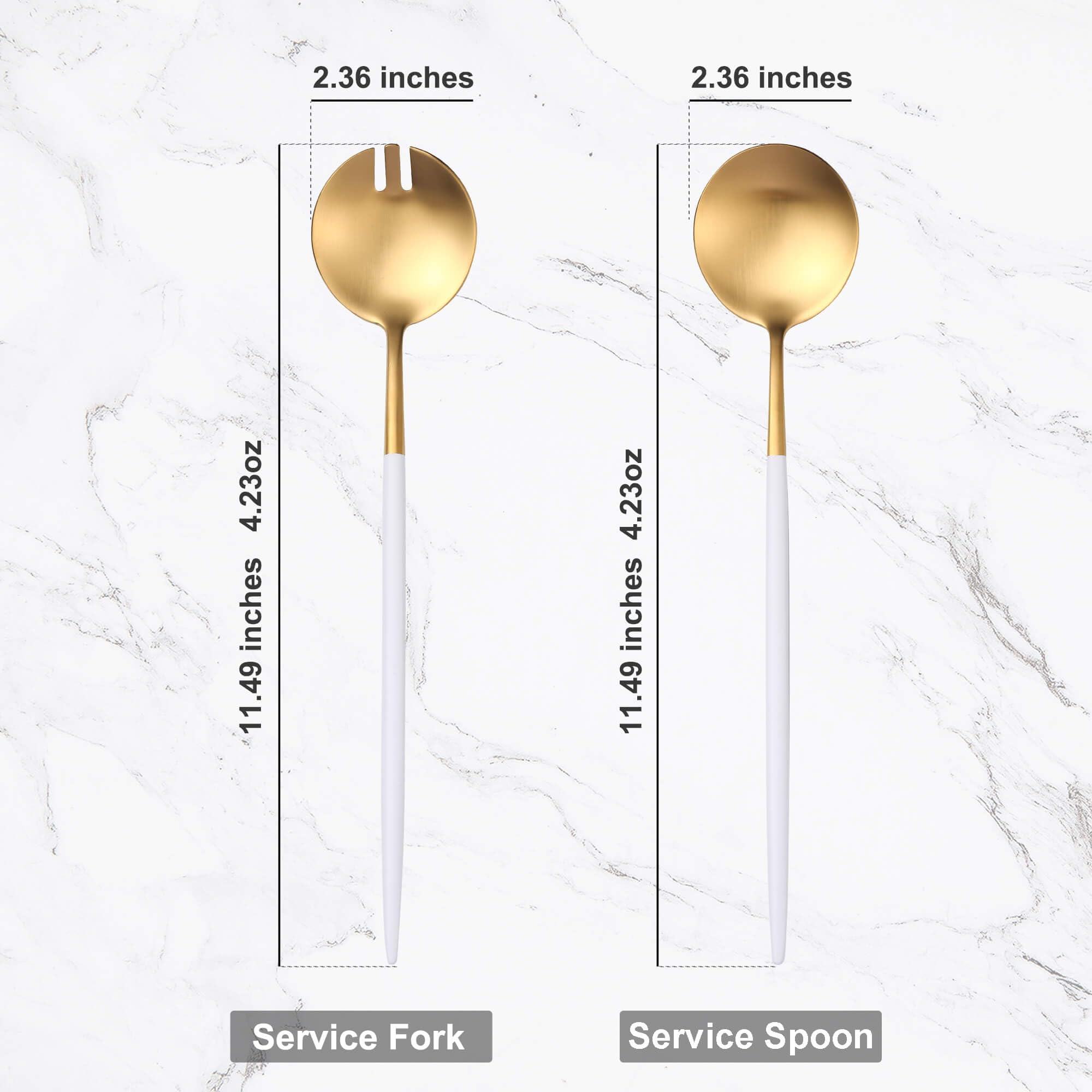 Lemeya Gold Salad Servers - Stainless Steel -2 Lemeya Gold Salad Servers - Stainless Steel -2