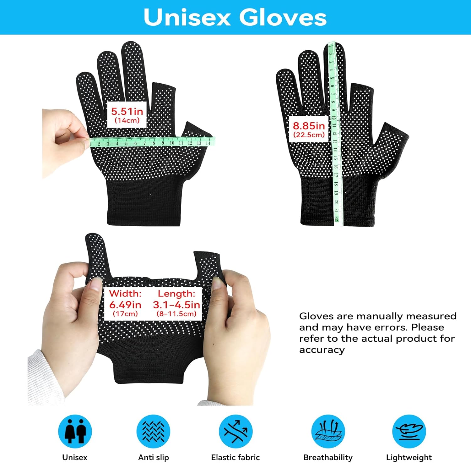 Winter Touchscreen Gloves for Women and Men, Anti-Slip Light Weight Half-Finger Gloves for Hiking, Warm Glove Cycling Driving, Cold Weather, Running, Outdoor Sports, Daily Work - Image 9