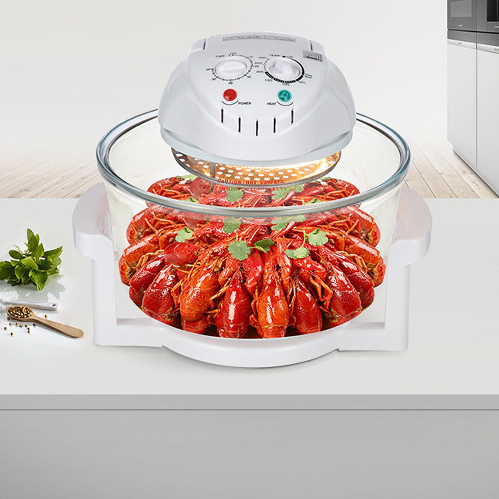 Elektryczna frytkownica powietrzna, garnek kuchenny, garnek do frytkownicy z koszem do frytkownicy, duża pojemność, 12 l, szklany garnek do gotowania, frytkownica spożywcza, garnek elektryczny