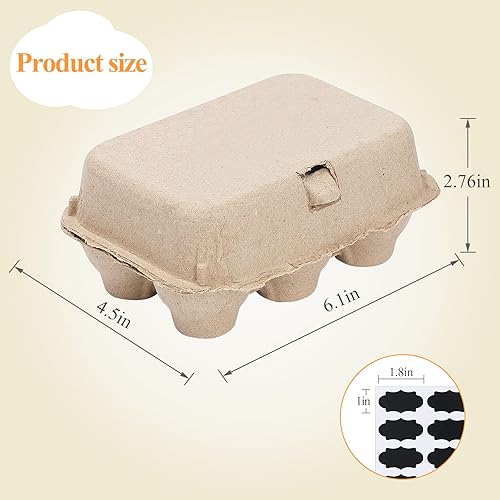 Miniatura 2 de Cartones de huevos de papel para huevos de gallina, 36 piezas de fibra de pulpa media docena de cartones de huevos a granel, 6 contenedores de