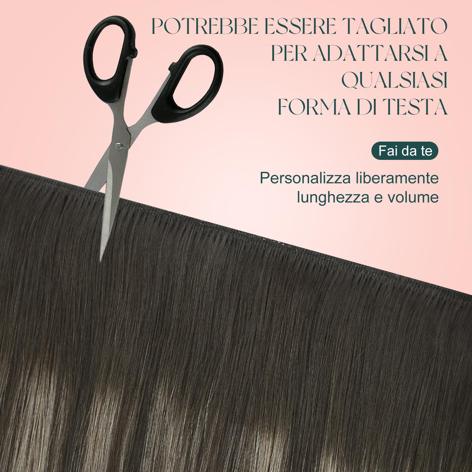 Easyouth Extension Capelli Veri Tessitura Marrone Balayage Extensions Capelli Umani Double Weft Ombre Marrone Scuro Medio Extension Human Hair Tessitura Lisci #2/8/2 35cm 70g