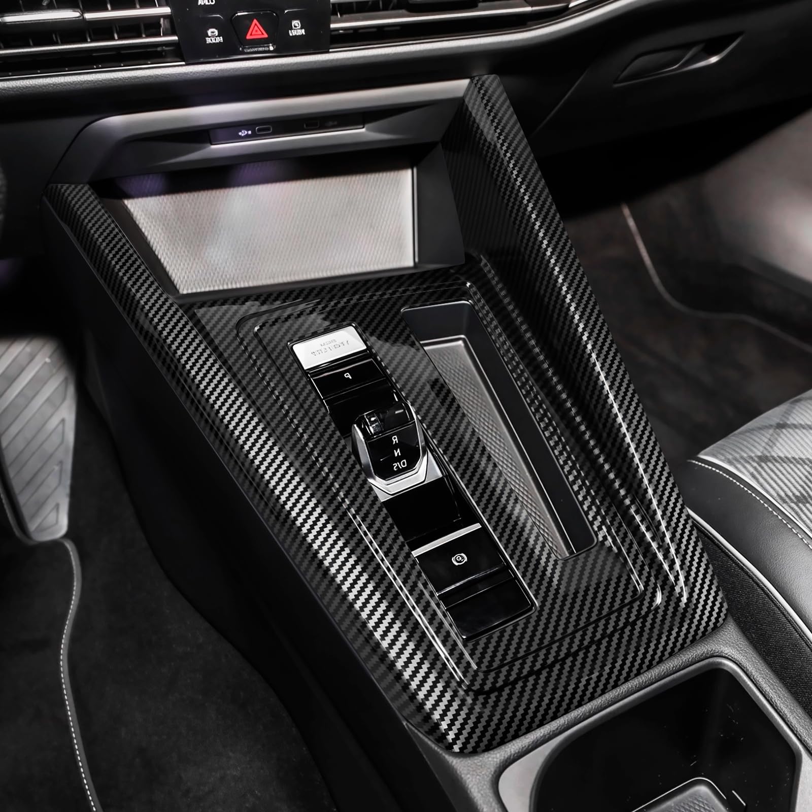 Mittelkonsole Schalttafel Abdeckung Getriebeabdeckung Für VW Golf 8 MK8 2021-2026 Innenraum Zubehör (Karbonoptik)