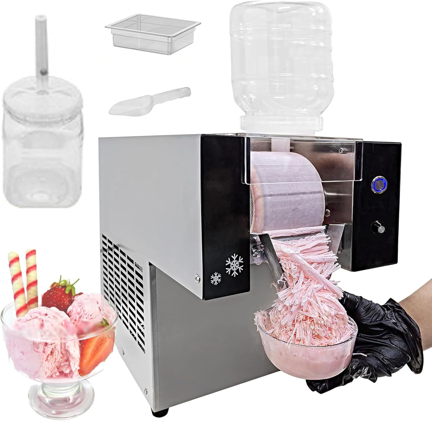 DOZPAL Schneeflocken-Eismaschine 100kg/h, einstellbar