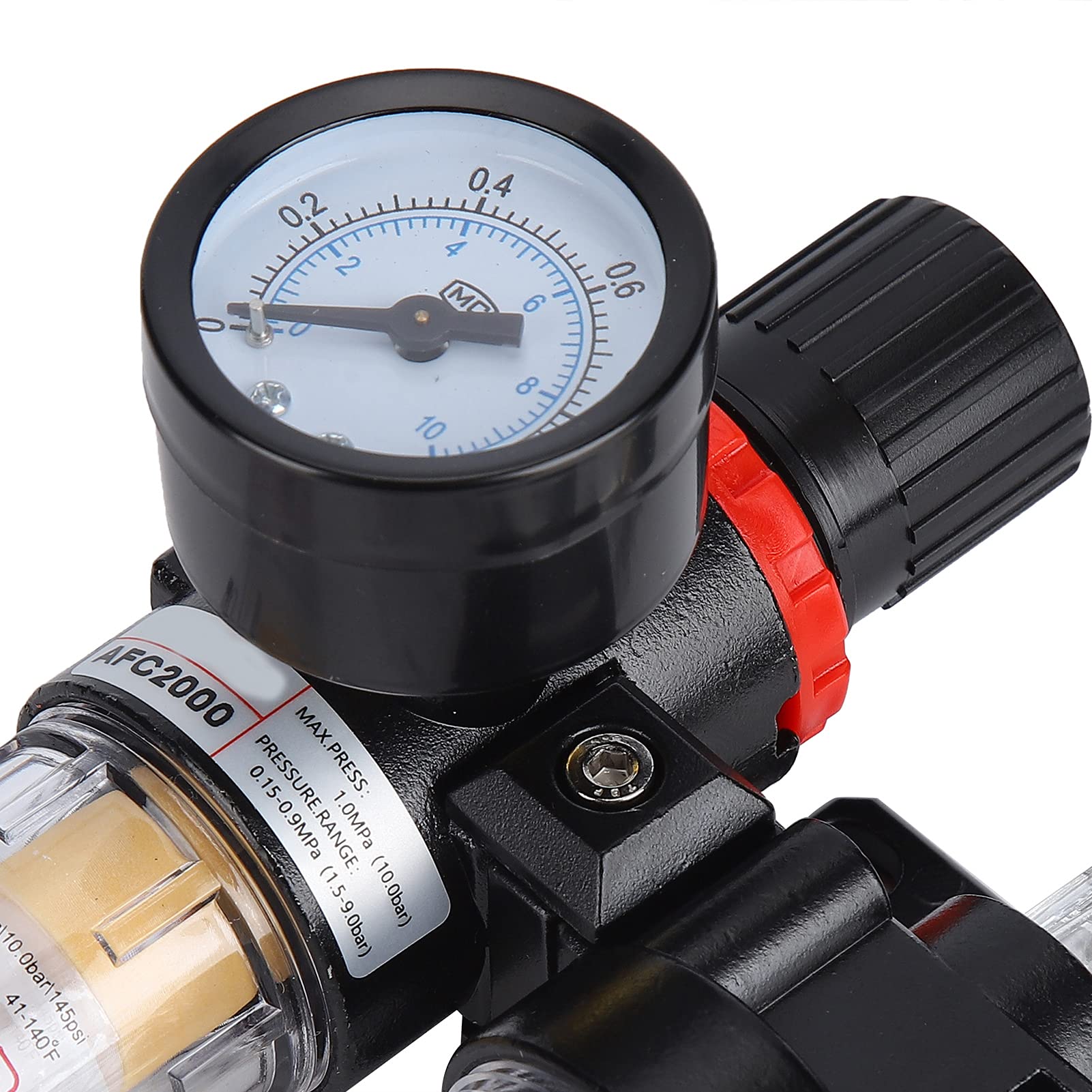 1-calowy NPT Filtr Regulator ciśnienia filtra powietrza Wodna pułapka pułapka pułapka, filtr sprężarki narzędzi powietrza z miernikiem, AC5010-10M