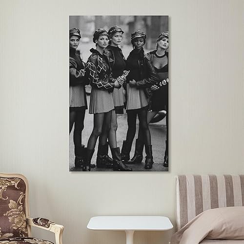 Miniatura 6 de Póster retro de 5 supermodelos de los años 90, póster artístico para pared, póster estético y decorativo para dormitorio, sala de estar, baño,