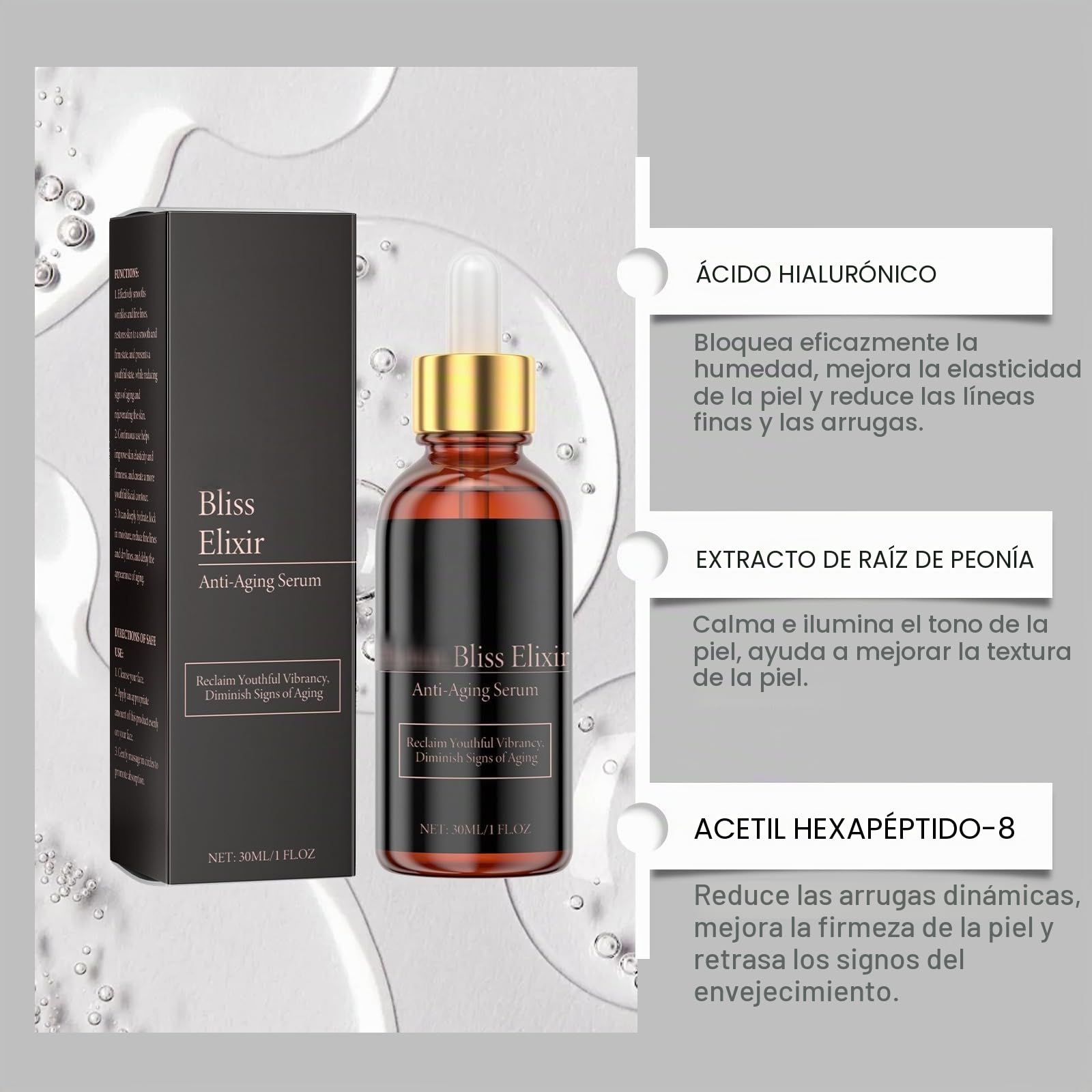 Infinite Love - Elixir Prime Suero Antienvejecimiento Para Mujeres Maduras: Reducción De Arrugas, Firmeza E Hidratación Profunda (2 pcs)