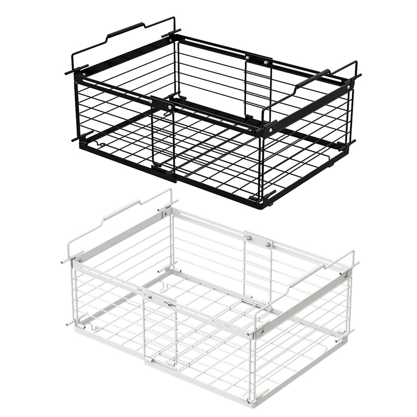 Erweiterbarer Gefriertruhe Behälter, stapelbar, längenverstellbar, Metallrahmen, ergonomischer, Kühlschrank Aufbewahrungskorb, Verstellbarer Gefrierschrank Organizer